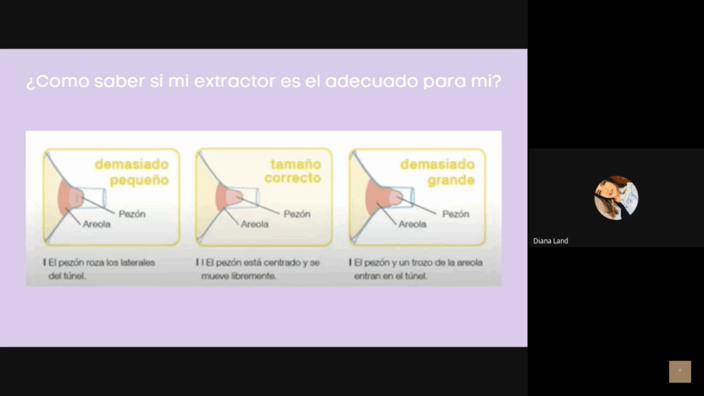 Tamaño correcto de brida para extractor de leche